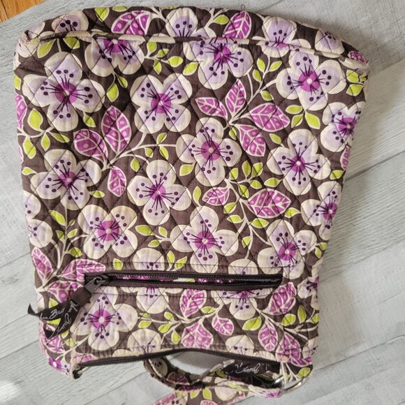 Vera Bradley Floral Crossbody Bag Quilted Cotton Adjustable Strap Zipper Pocket - Picture 5 of 7